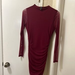 Mesh long sleeve dress